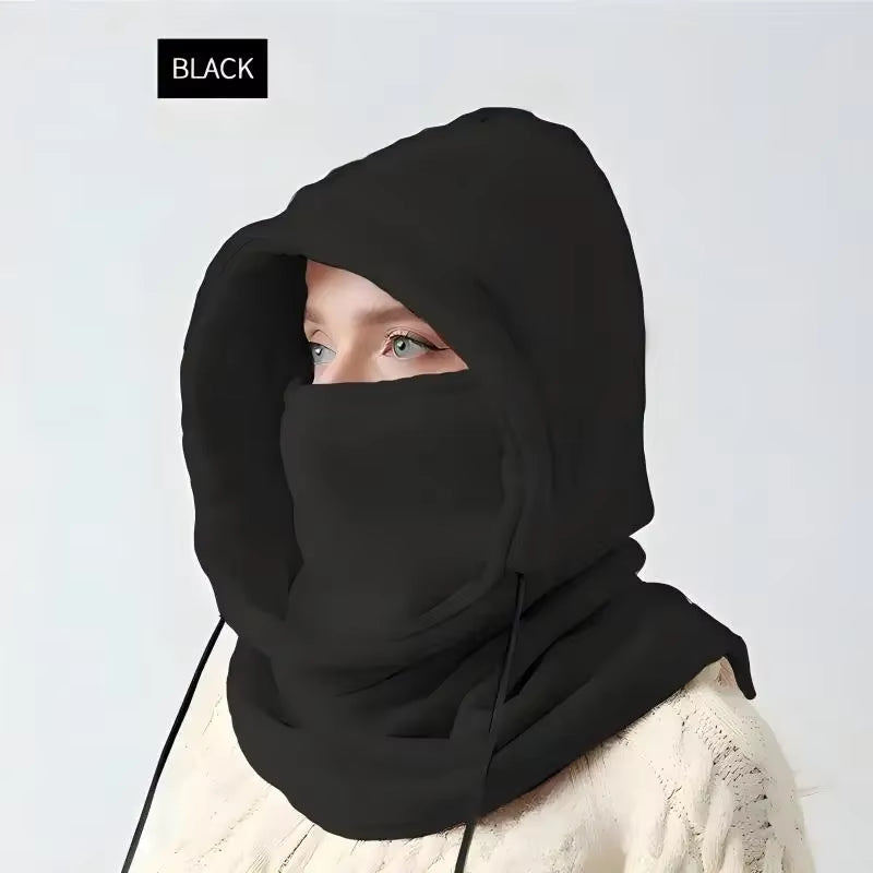 YANBIGUO Knit Flee Windproof Balaclava,Warm Outdoor Cycling Mask,Neck Protection,Cold Insulation,Integrated Face Protection Hat