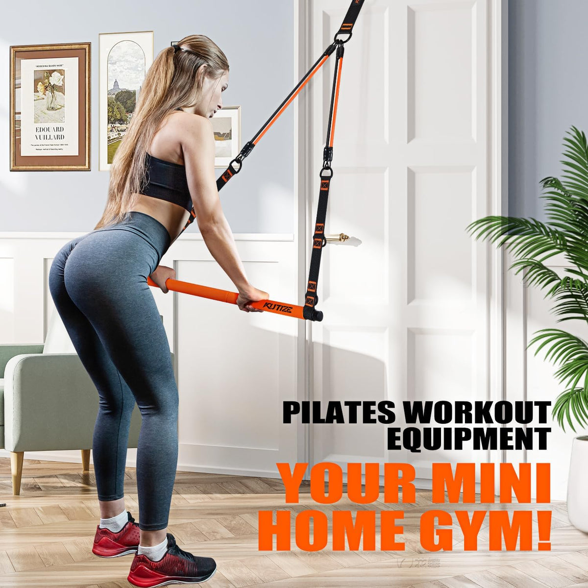 Pilates Bar Kit with Resistance Bands, Portable Pilates Equipment