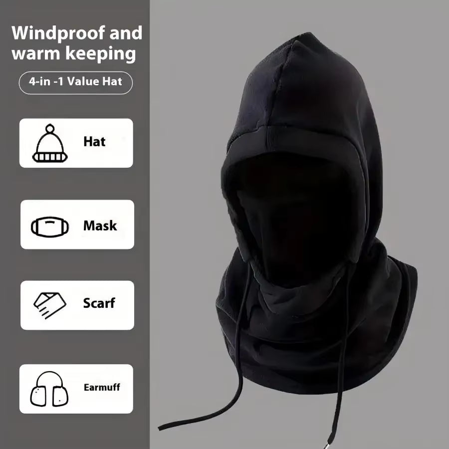 YANBIGUO Knit Flee Windproof Balaclava,Warm Outdoor Cycling Mask,Neck Protection,Cold Insulation,Integrated Face Protection Hat