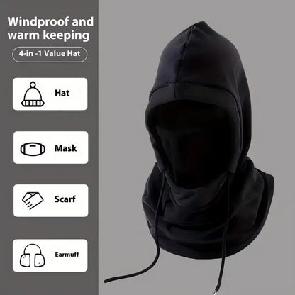 YANBIGUO Knit Flee Windproof Balaclava,Warm Outdoor Cycling Mask,Neck Protection,Cold Insulation,Integrated Face Protection Hat