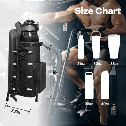 Magnetic Gym Bag, Magnetic Water Bottle Holder & Small Gym Bag, Gym Gifts for Women and Men (Black, <40 OZ)