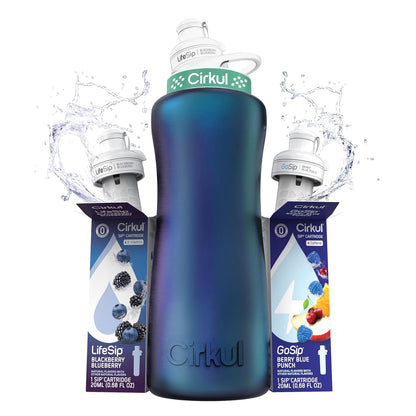 32Oz Chameleon Metal Bottle & 2 No Sugar, 0 Cal Flavored Water Sips