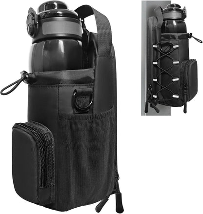 Magnetic Gym Bag, Magnetic Water Bottle Holder & Small Gym Bag, Gym Gifts for Women and Men (Black, <40 OZ)