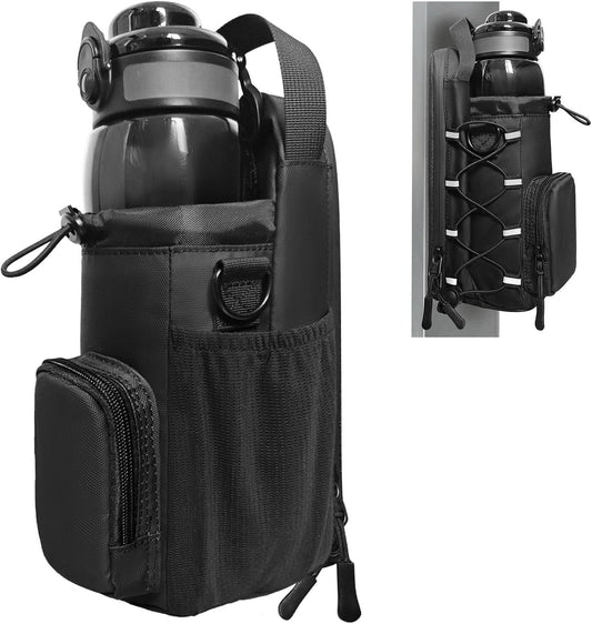 Magnetic Gym Bag, Magnetic Water Bottle Holder & Small Gym Bag, Gym Gifts for Women and Men (Black, <40 OZ)