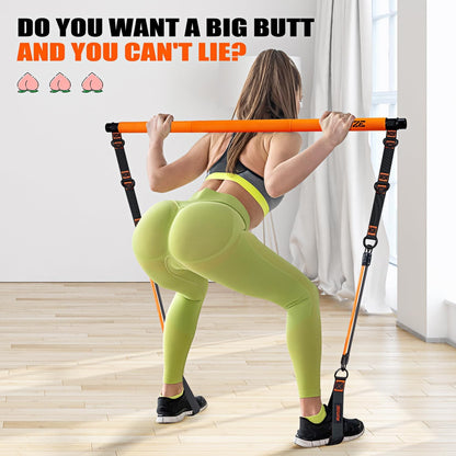 Pilates Bar Kit with Resistance Bands, Portable Pilates Equipment