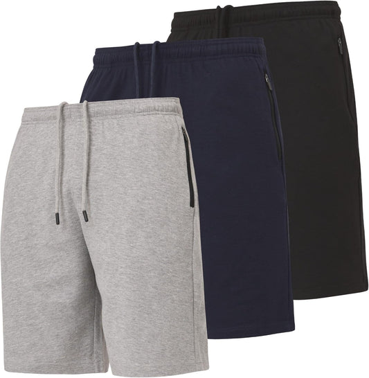 Mens Cotton Shorts 3 Pack Casual Athletic Short for Men