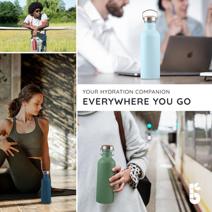 Stainless Steel Water Bottle, 500 Ml, Green Water Bottle, Non-Insulated Sports Bottle, Children'S Metal Bottle, Bicycle Bottle, Bpa-Free – Sage Green