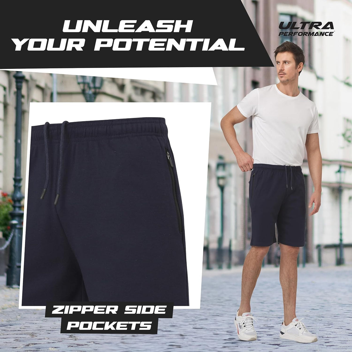Mens Cotton Shorts 3 Pack Casual Athletic Short for Men