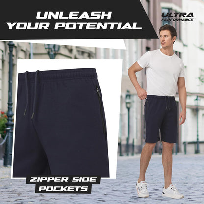 Mens Cotton Shorts 3 Pack Casual Athletic Short for Men