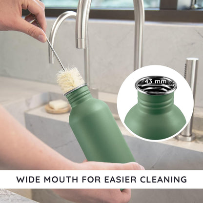 Stainless Steel Water Bottle, 500 Ml, Green Water Bottle, Non-Insulated Sports Bottle, Children'S Metal Bottle, Bicycle Bottle, Bpa-Free – Sage Green