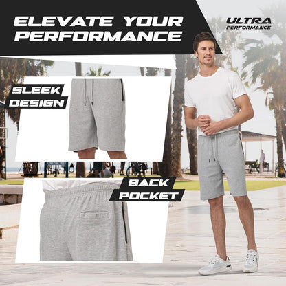 Mens Cotton Shorts 3 Pack Casual Athletic Short for Men